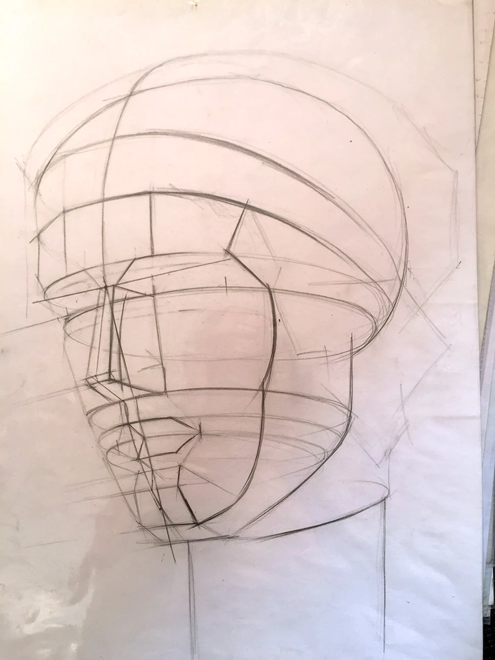 Академический рисунок гипсовой маски Венеры