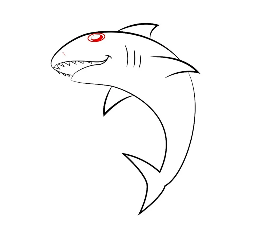 Акула рисунок легкий