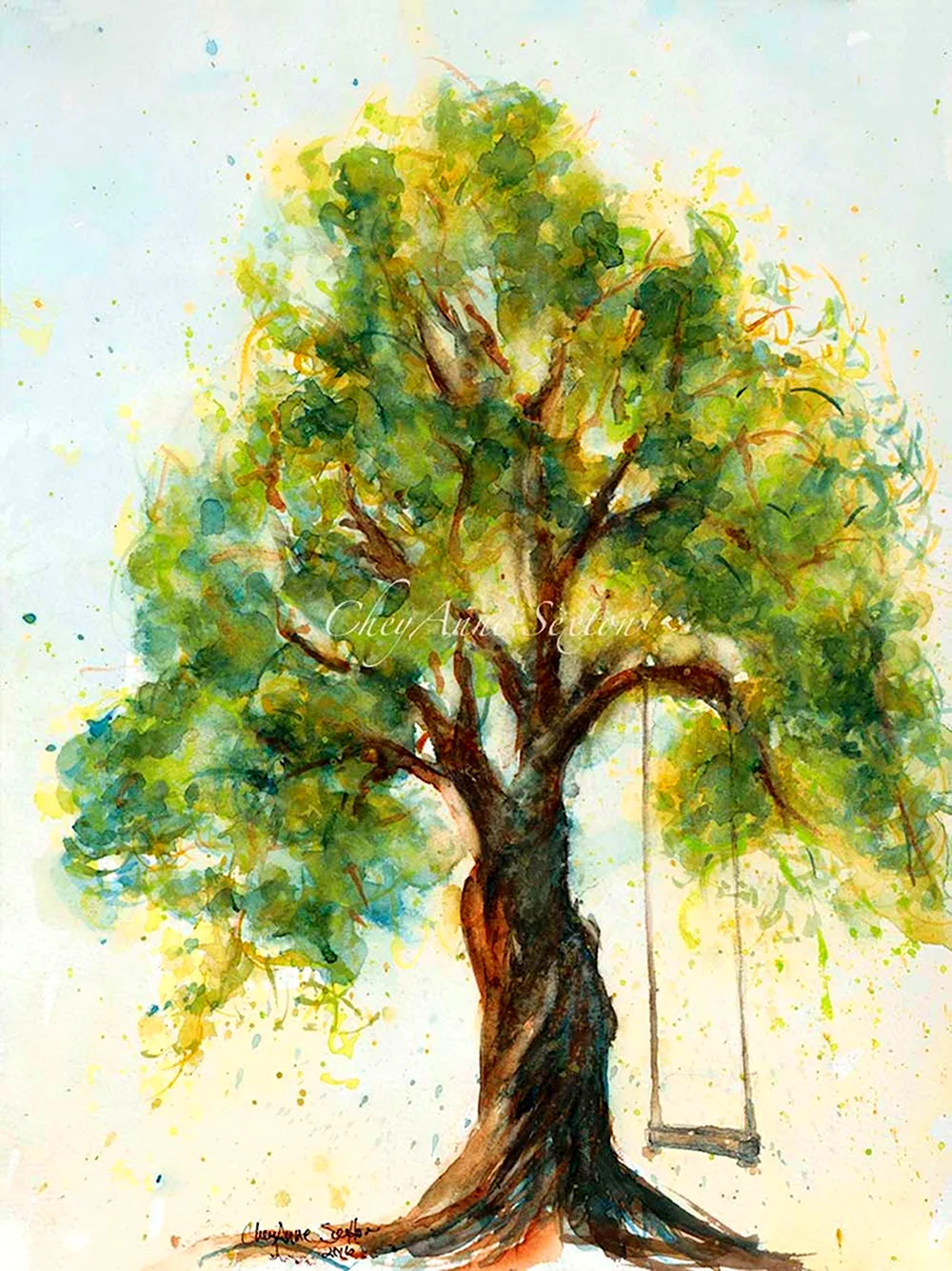Акварель «деревья в Санлисе» Пруста