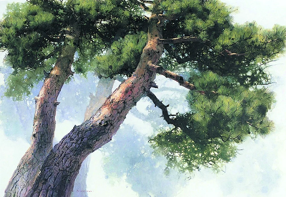 Акварель «деревья в Санлисе» Пруста