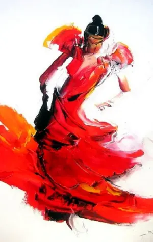 Акварель танец фламенко Испания