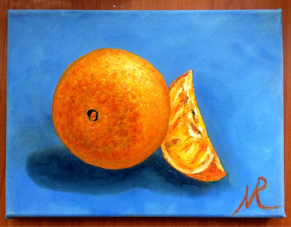 Апельсин живопись маслом