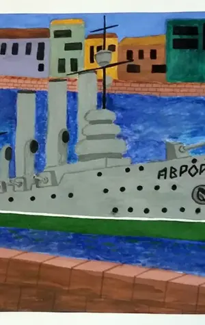 Аппликация крейсер Аврора