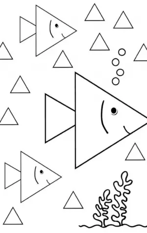 Аппликация рыбка из геометрических фигур