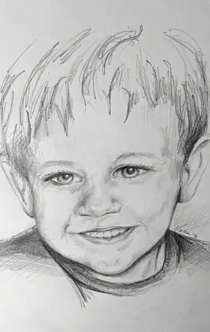 Автопортрет карандашом мальчика