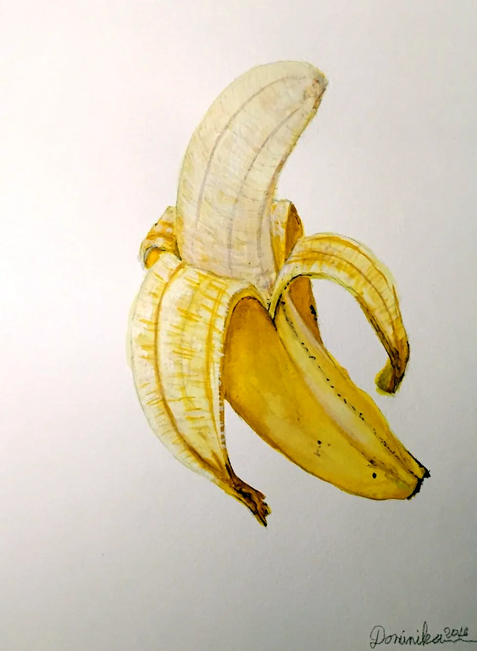 Банан акварелью