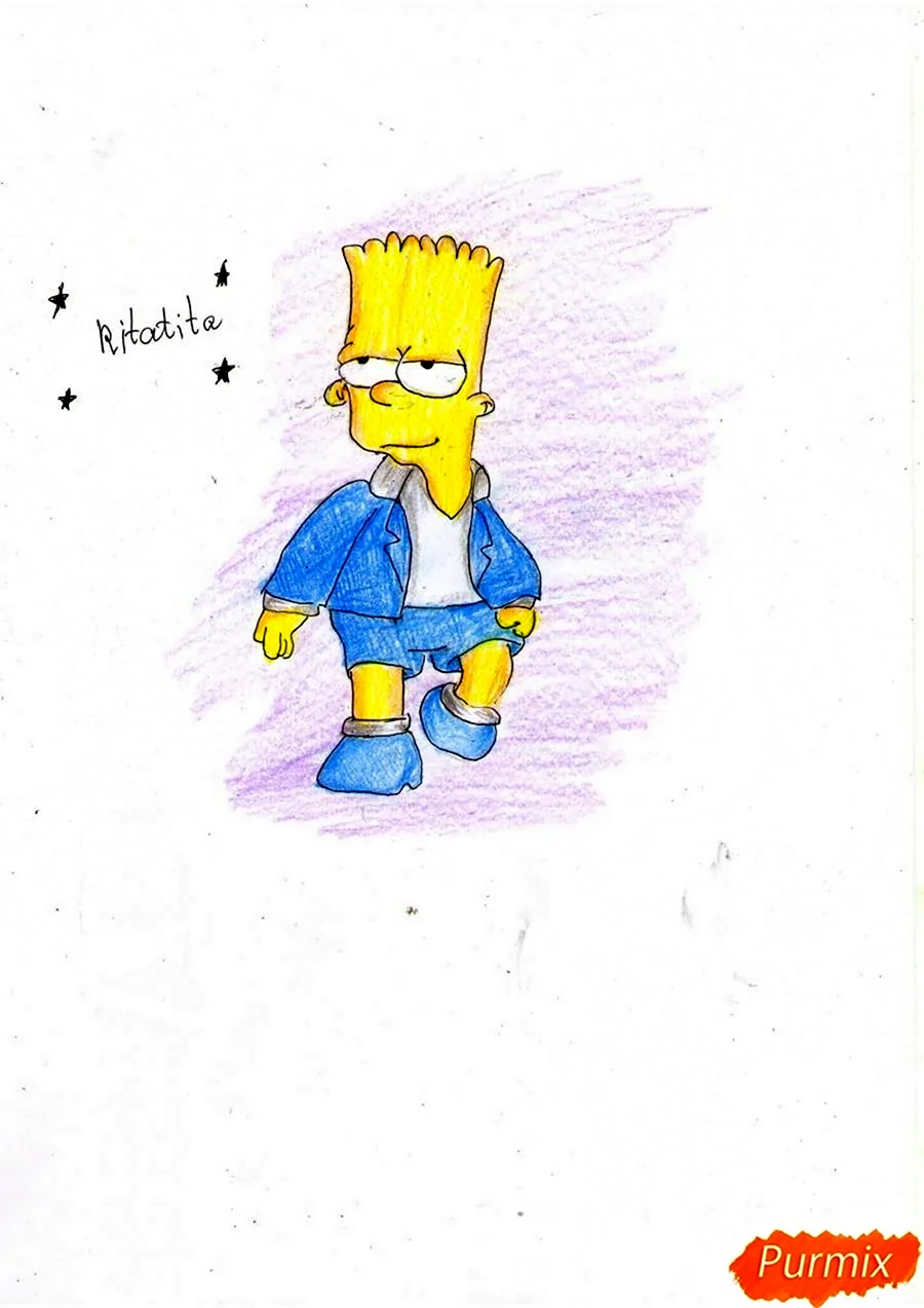 Барт симпсон поэтапно