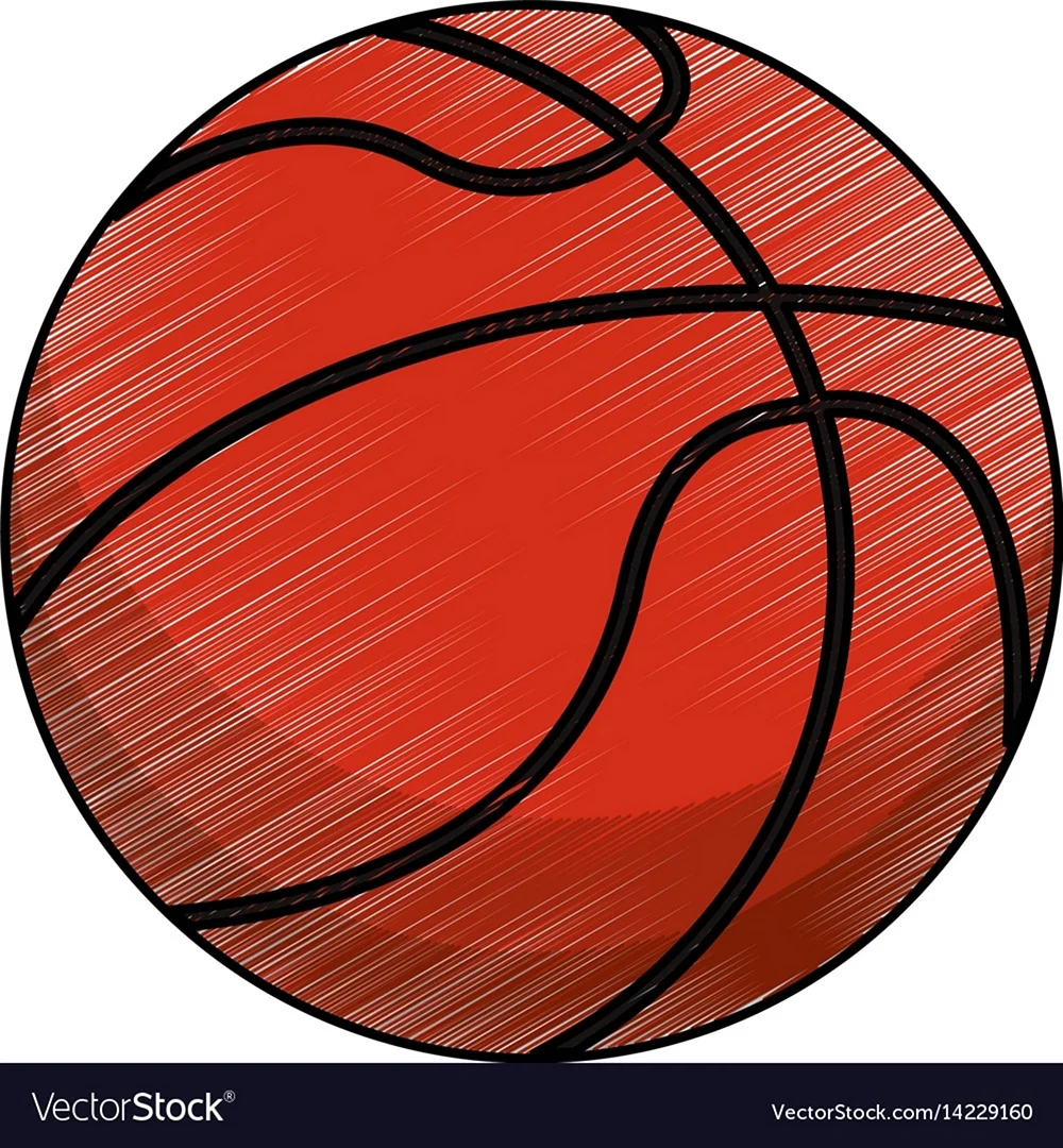Баскетбольный мяч карандашом