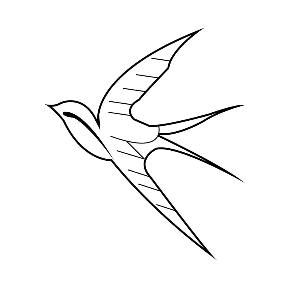 Бумажные птицы Ласточка рисунок