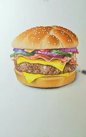 Бургер карандашом