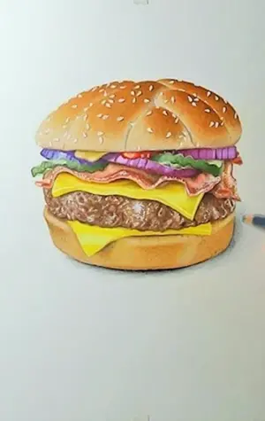 Бургер карандашом