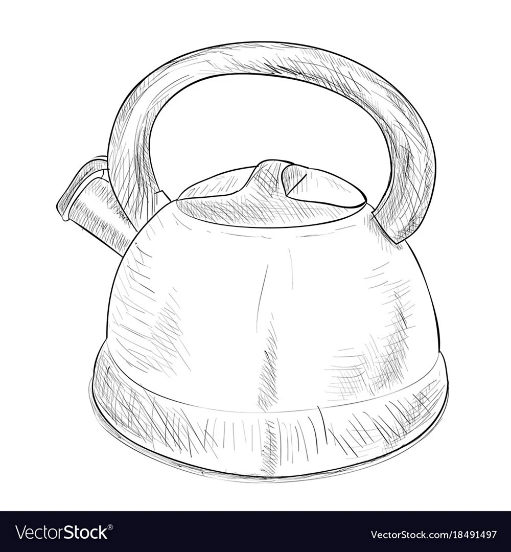 Чайник для срисовки карандашом