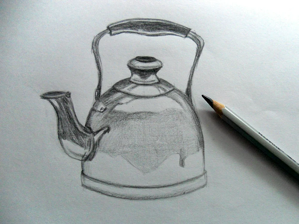 Чайник рисунок карандашом
