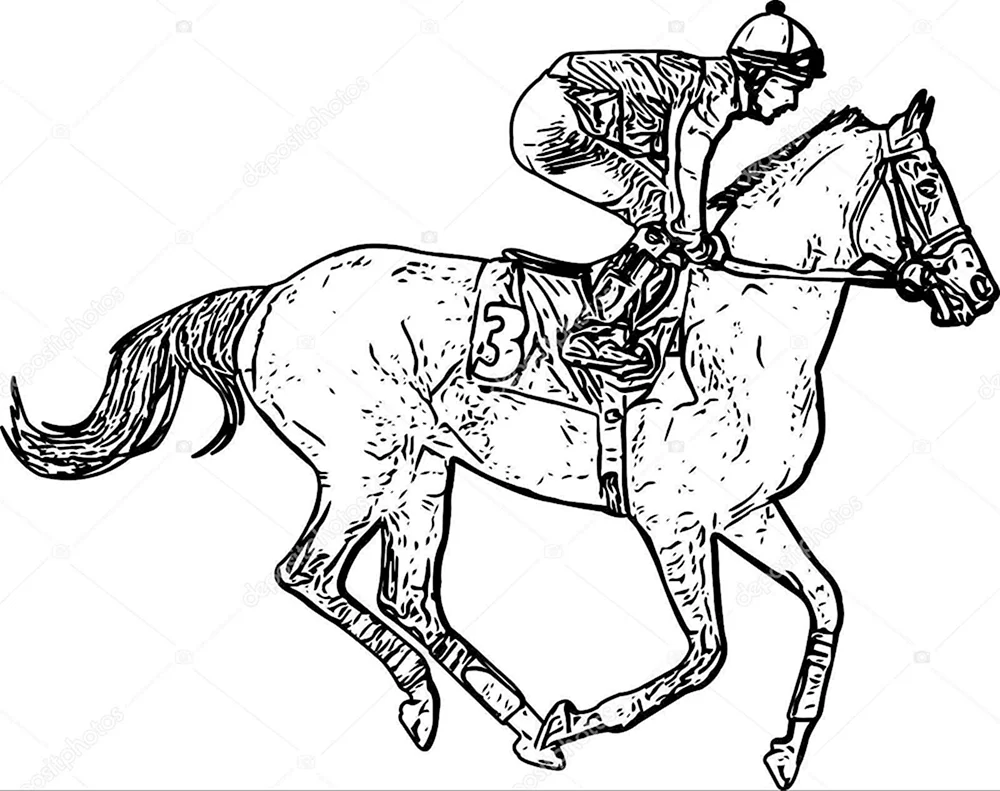 Человек на лошади чертеж
