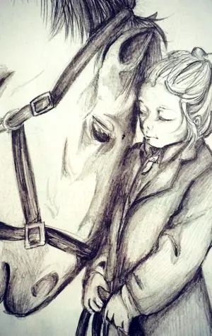 Человек на лошади рисунок карандашом