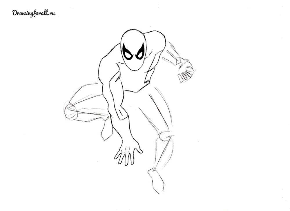 Человек паук пошаговый рисунок