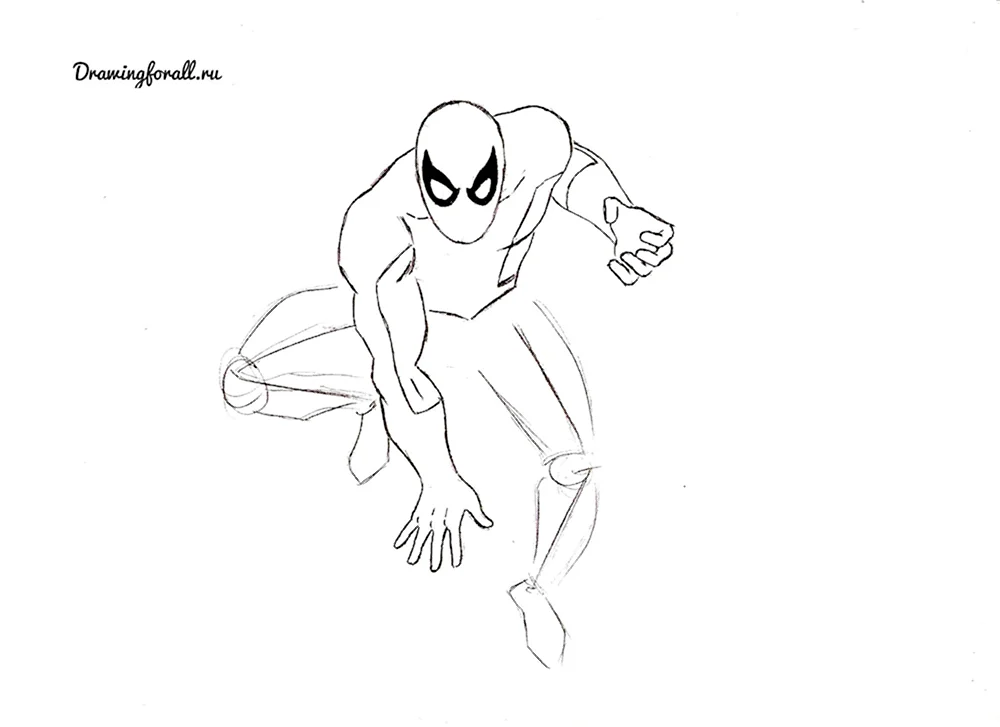 Человек паук пошаговый рисунок