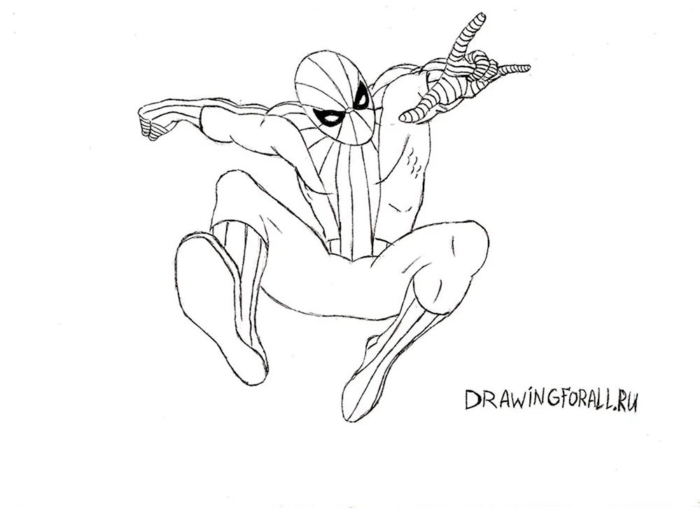 Человек паук рисунок карандашом
