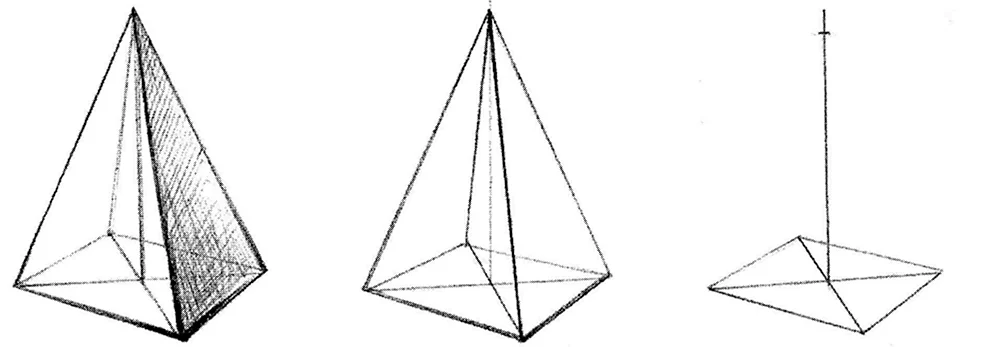 Четырехгранная пирамида рисунок Академический