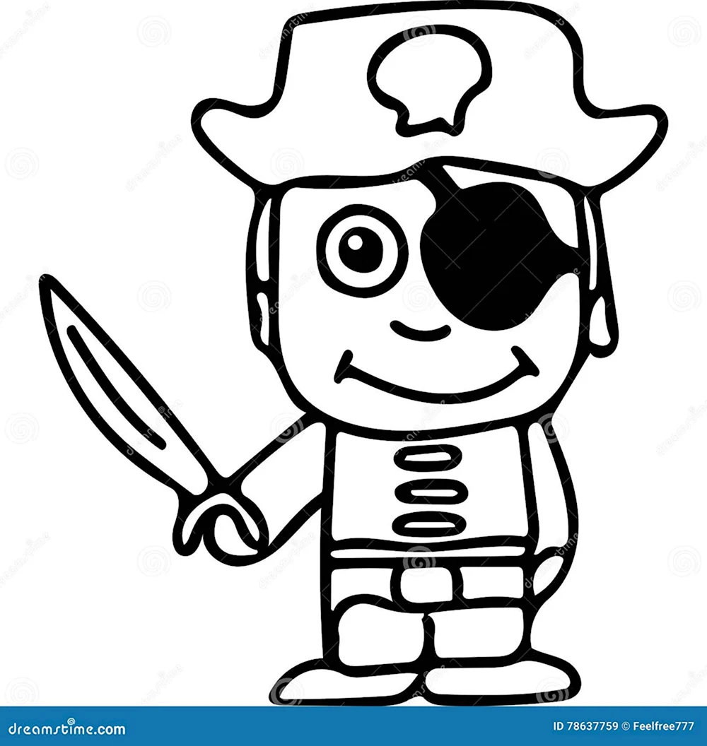 Детский очень очень очень очень детский рисунок пират для детей 3 года