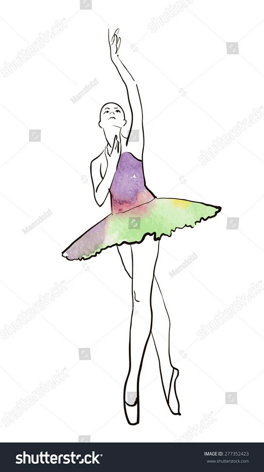 Девочки балерина рисунок лёгкий