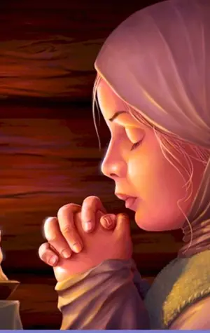 Девушка молится Богу