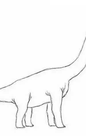 Динозавр Брахиозавр рисунок для детей карандашом
