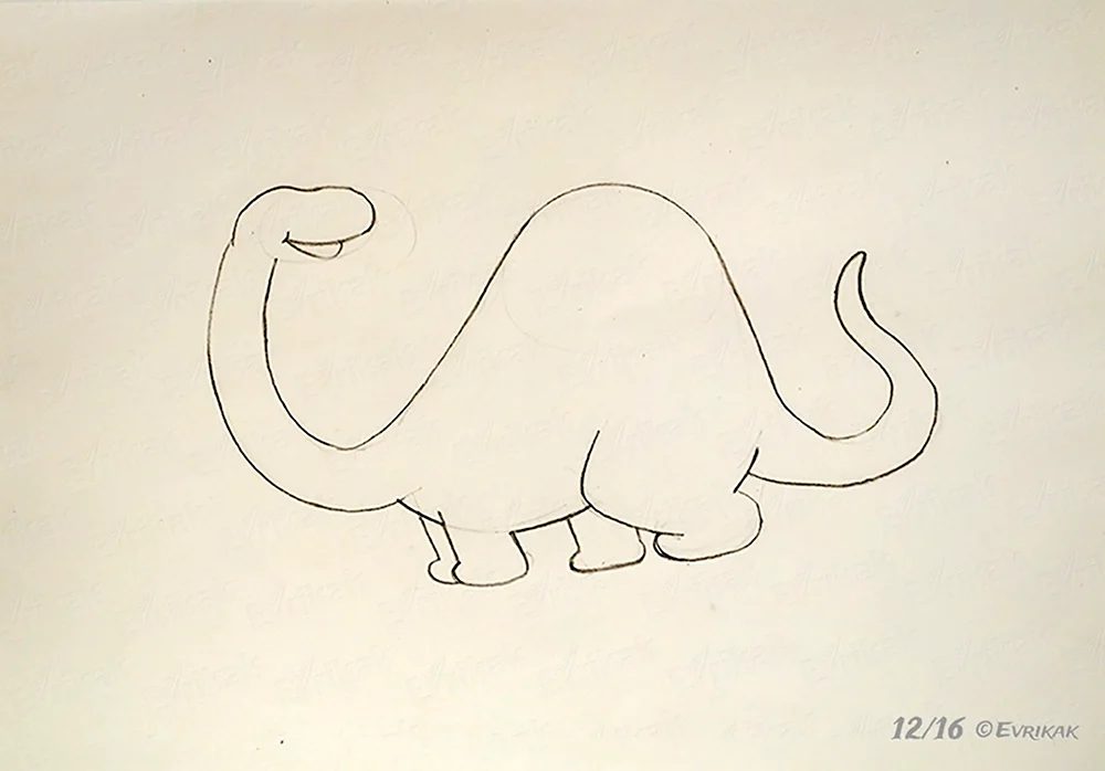 Динозавр рисунок простой