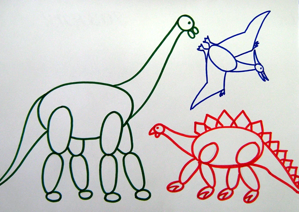 Динозавры рисование для детей