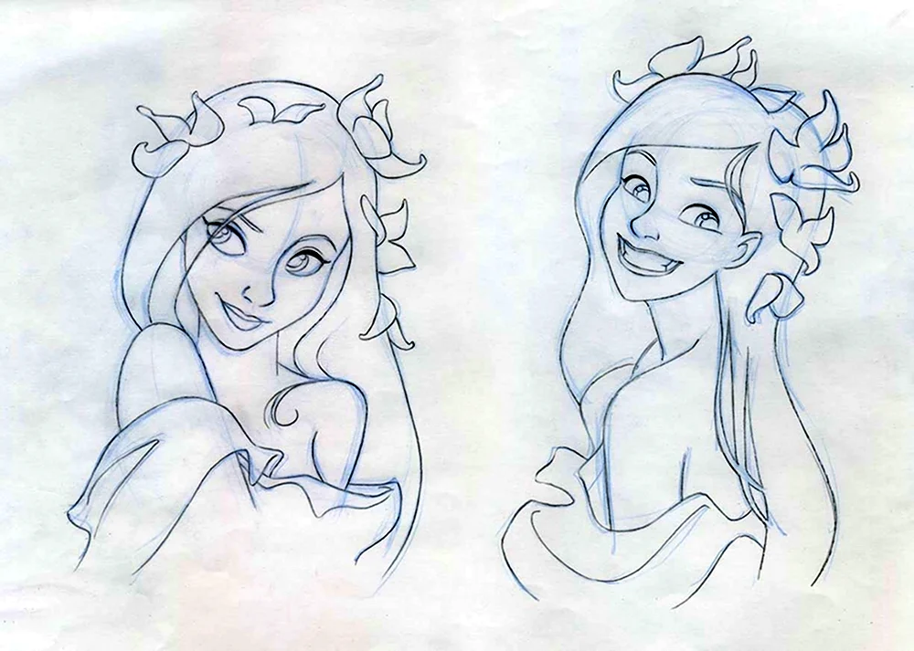 Диснеевские принцессы рисунки карандашом для начинающих