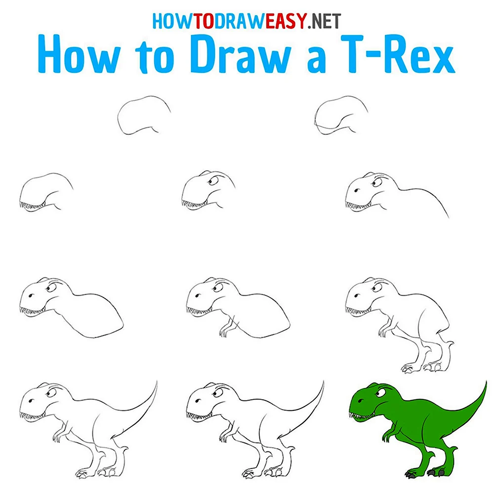 Draw Dinosaur Step by Step