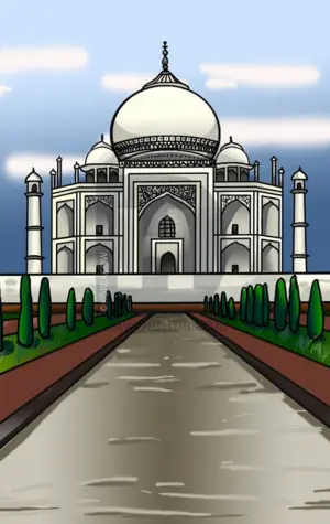 Дворец в Индии Тадж Махал рисунок