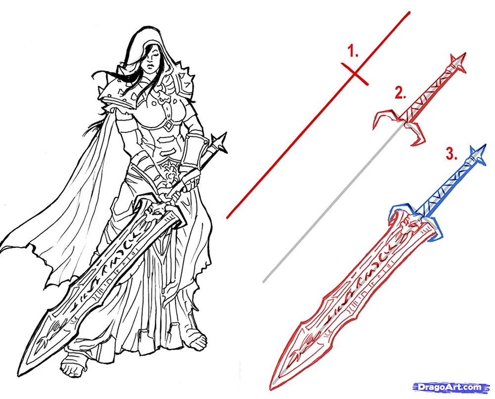 Двуручный меч для рисования