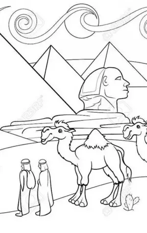 Египетские пирамиды древнего Египта рисунки с верблюдами