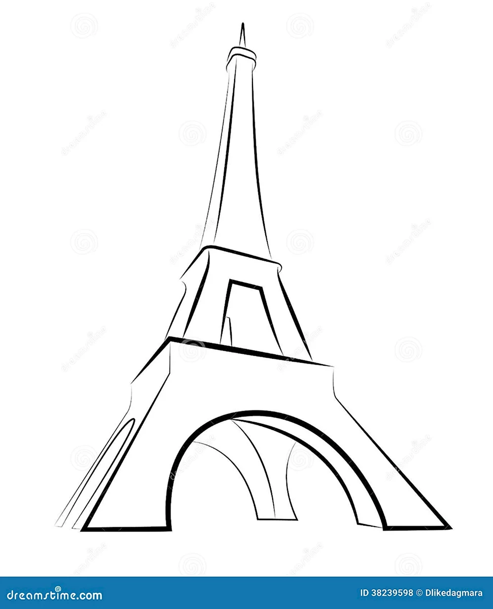 Эйфелева башня рисованная одной линией