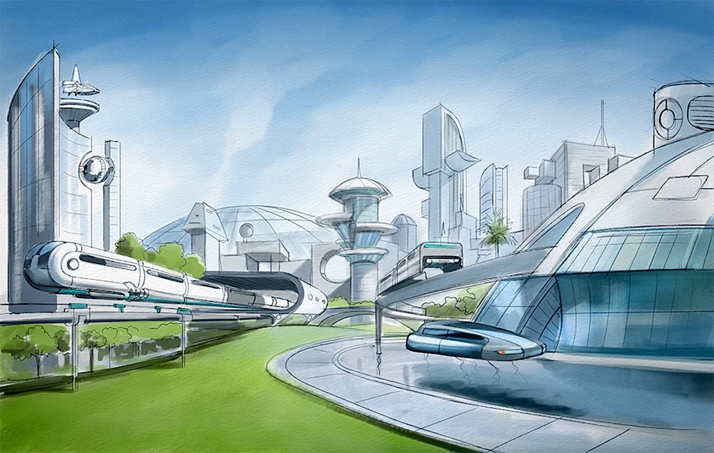 Эскиз города будущего