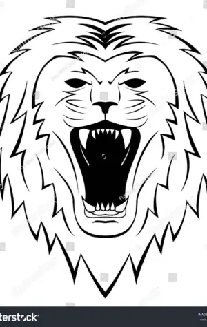 Эскиз Льва с открытой пастью