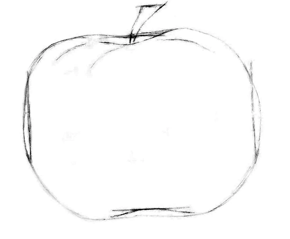 Этапы рисования яблока карандашом
