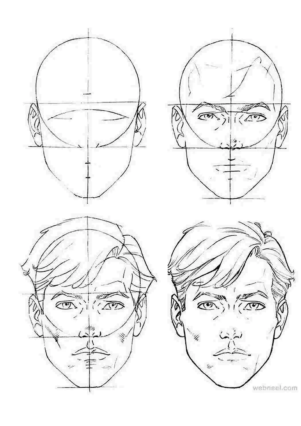 Этапы рисования лица