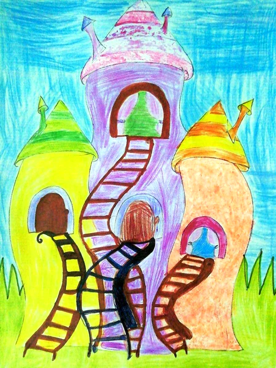 Дом моей мечты рисунок 7 класс изо. Детские рисунки. Сказочные детские рисунки. Красивые детские рисунки. Город будущего рисунок для детей.