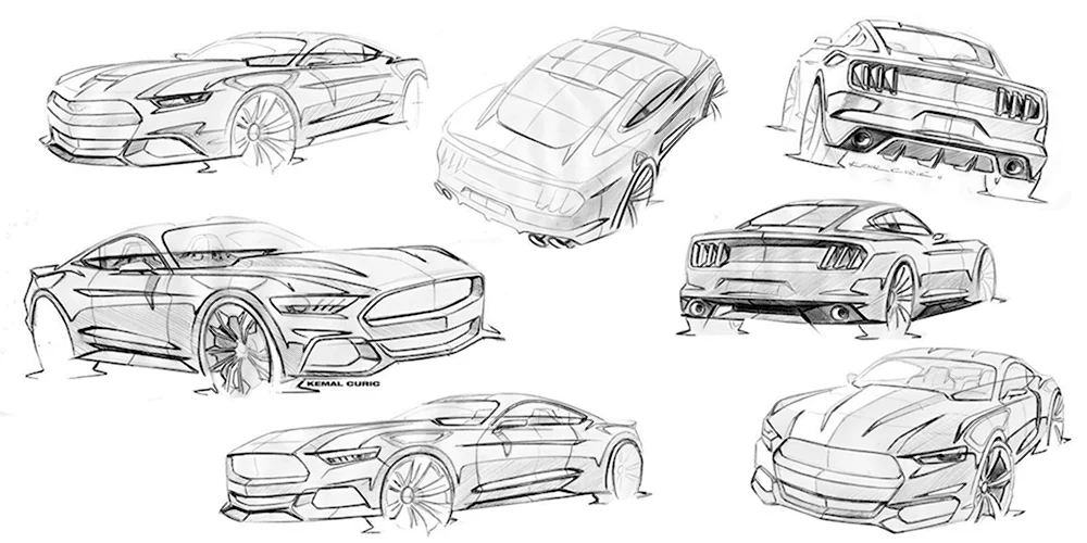 Ford Mustang 2015 чертеж