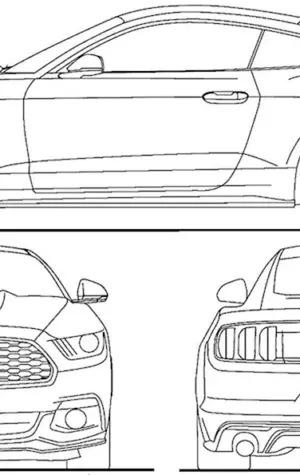 Ford Mustang gt 2015 чертеж