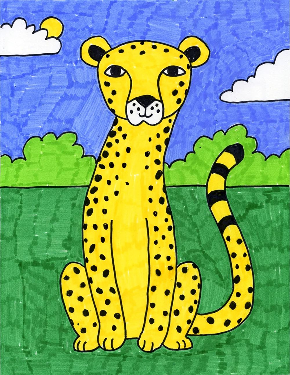 Гепард рисунок для детей