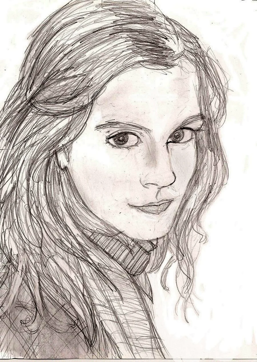 Гермиона Грейнджер рисунок карандашом