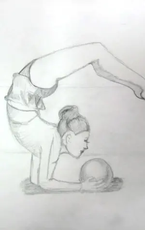 Гимнастка рисунок карандашом для срисовки