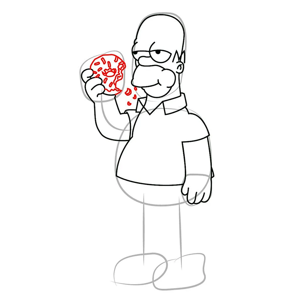 Гомер симпсон нарисовать