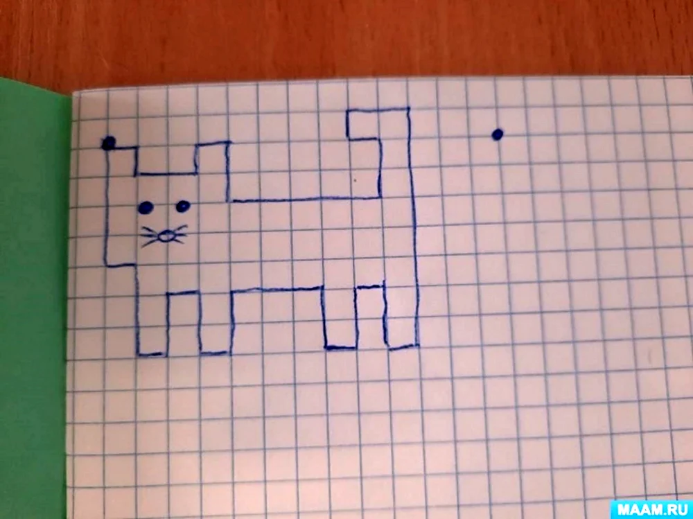 Графический диктант котенок