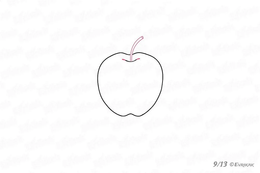 Яблоко для срисовки карандашом