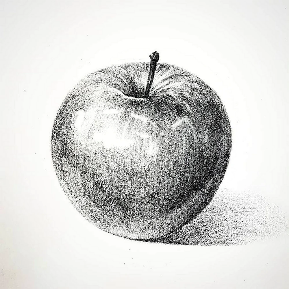 Яблоко карандашом