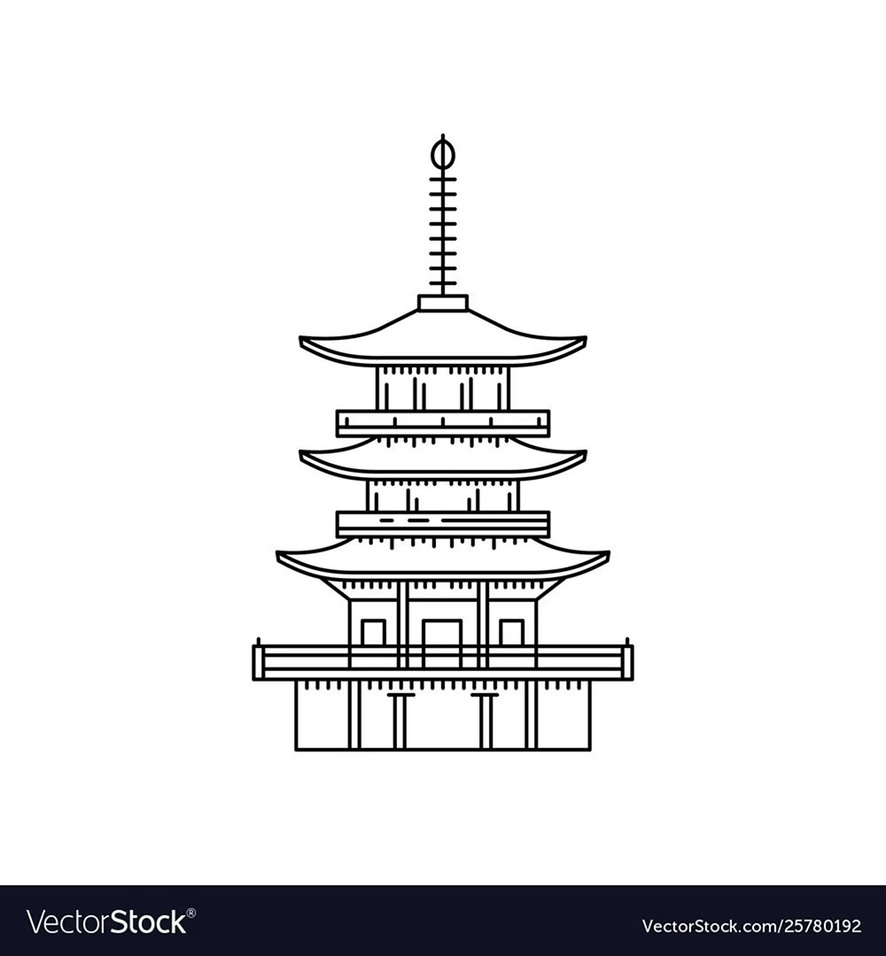 Японская пагода рисунок